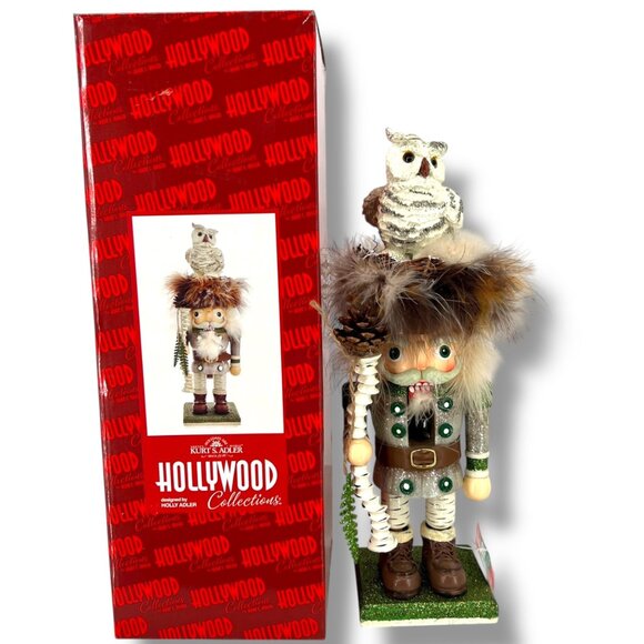 Kurt Adler Hollywood Nutcracker Woodsman With Owl Hat 15" NWB - Picture 1 of 12